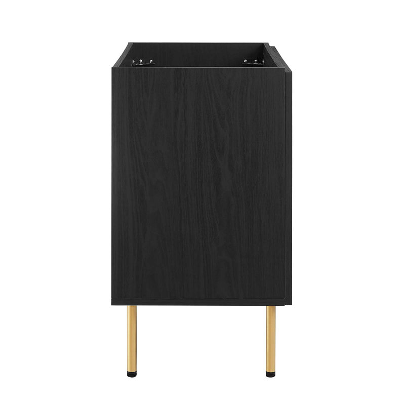 Chaucer Black Wood and Rattan 30" Bathroom Vanity Cabinet