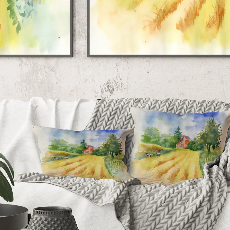 Coussin Field and Cows With House