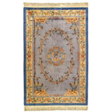 Hand Woven Cotton and Wool Oriental Area Rug