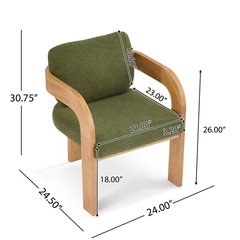 Chaise de salle à manger rétro, Naturel, Vert