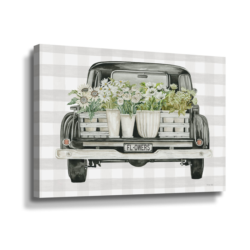 «Flowers Lovers Truck Gallery», H 8 po x l 10 po x P 2 po x P 2 po, Toile tendue