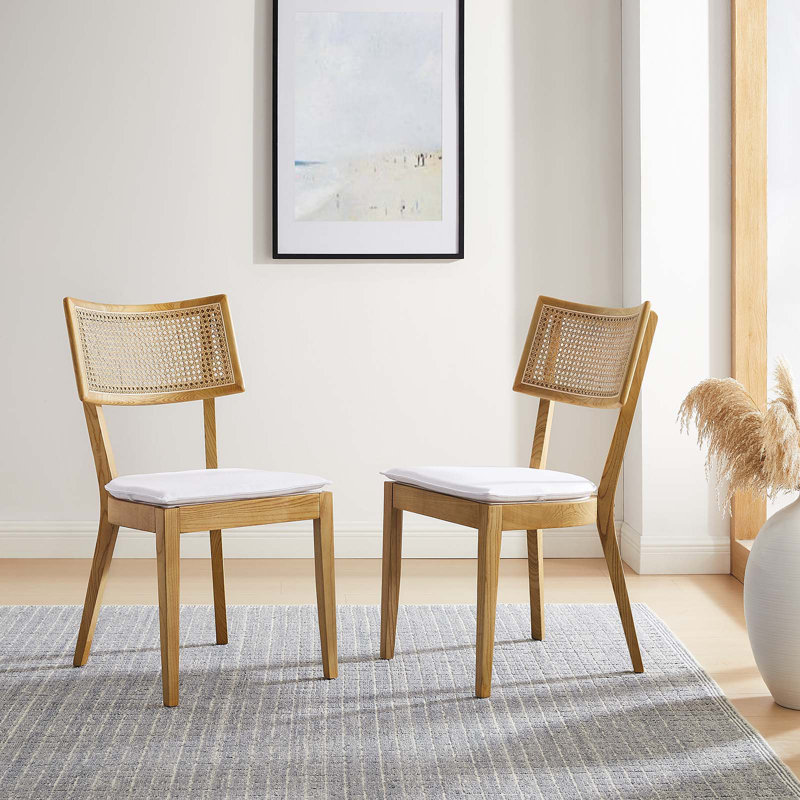 Modway Caledonia Dining Chair, White/Natural