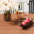 Patio Dining Set with 60" Round Metal Dining Table and 8 Stackable PVC-coated polyester Chairs-1249698489