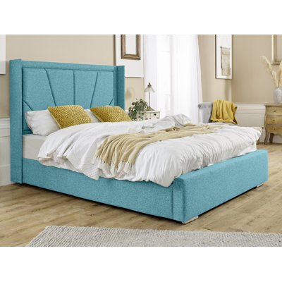 Kyrelle Upholstered Linen and Velvet Bed