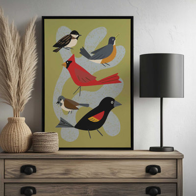 Five Birds By Renea L Thull Art Print