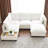 U-shaped Modular With Movable & Functional Coffee Table, White - Hidden Charging Component, Comfortable Padding Space, Material Assurance 90" Sectional And Multi-purpose Concealed Interface, Padded