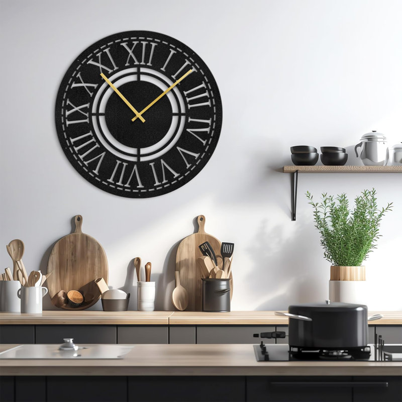 Metal Wall Clock, 24" W x 24" H