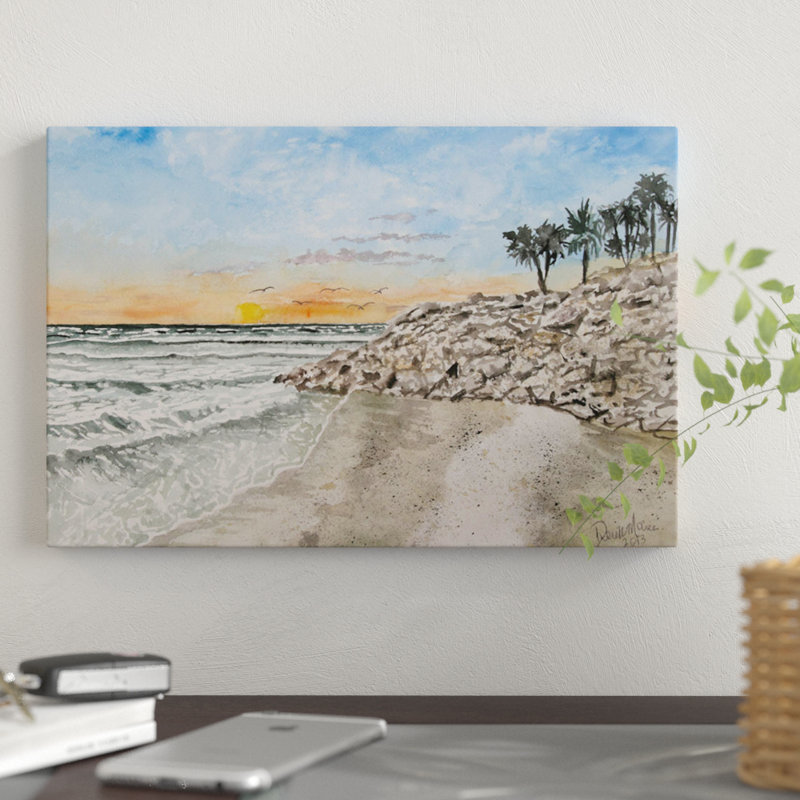 « bradenton beach painting », reproduction sur toile, H 8 po x l 12 po x P 0,75 po, Toile tendue, Pas de tapis