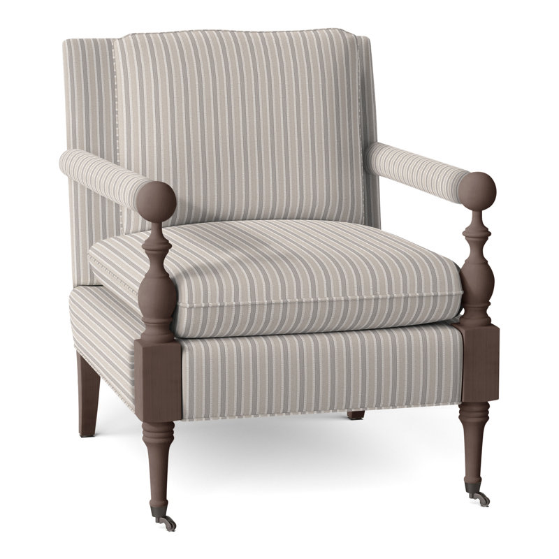 Leslie Armchair, Tobacco, Perigold Piccadilly Stripe Patina