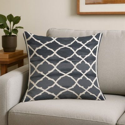 Coussin décoratif intérieur et extérieur beige Trellis