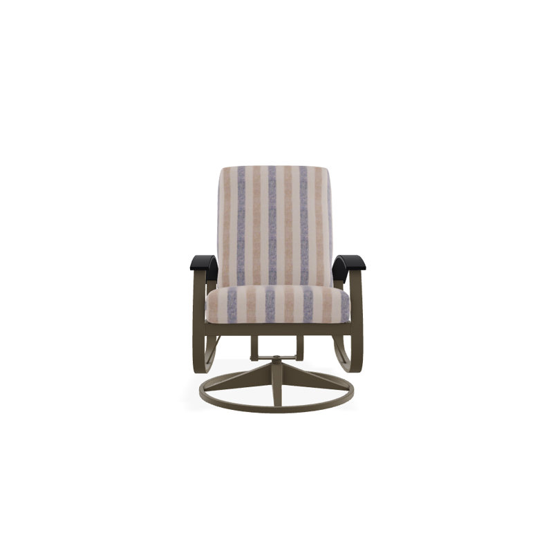 Belle Isle Outdoor Swivel Lounge Chair, Cast Ash Sunbrella® Plainweave, Black P70, Textured Beachwood