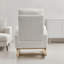 Chaise berçante d'appoint moderne à haut dossier avec poches latérales, ivoire - idéale pour le salon
