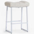 24" Counter & Bar Faux Leather Backless Stool with Upholstered Seat