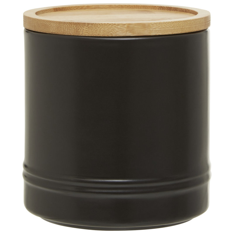 Fenwick Ceramic / Porcelain Jar, 11cm H x 11cm W x 11cm D, Black
