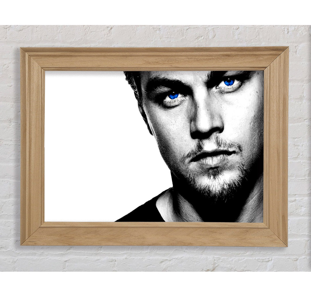 Leonardo Dicaprio Blue Eyes B N W - Einzelne Bilderrahmen Kunstdrucke