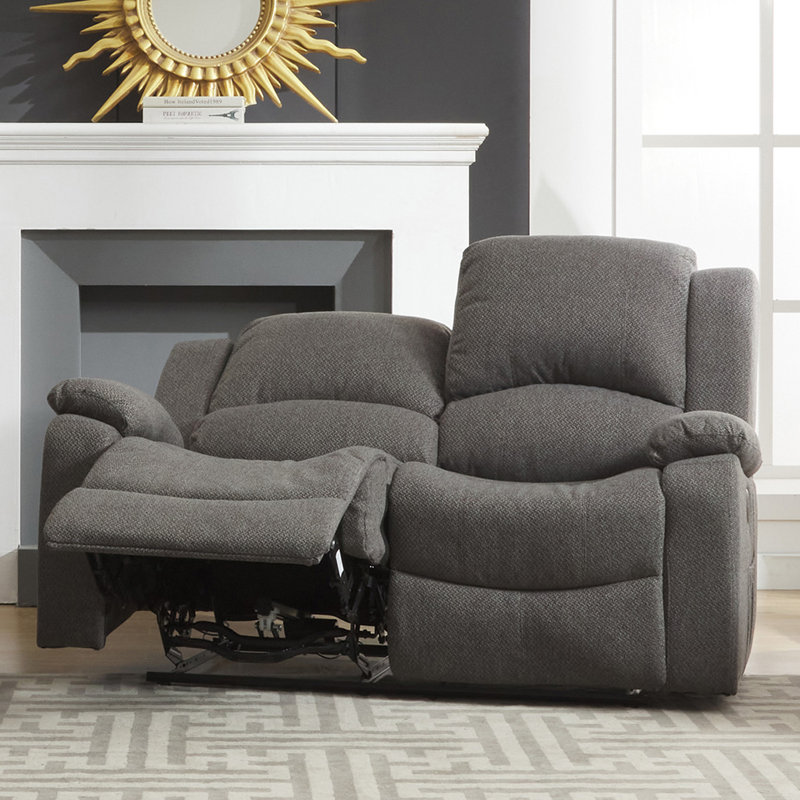 Celya 2 Seater Reclining Sofa, Dark Grey Polyester Twill