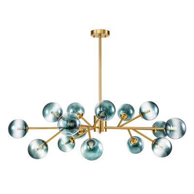 Burness 15-Light Metal and Glass Linear Sputnik Chandelier