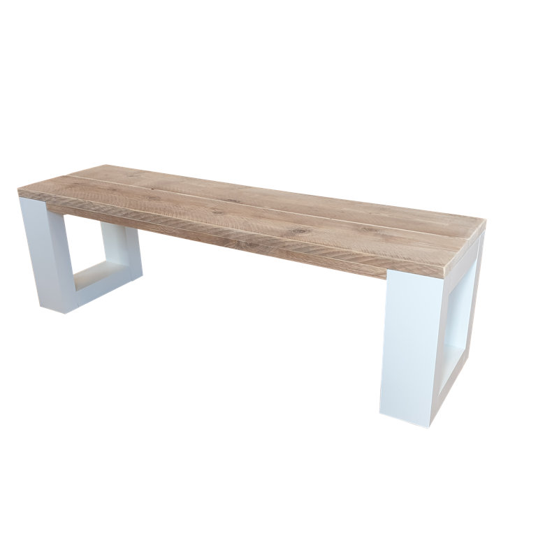 Sitzbank Lenka aus Massivholz, 43cm H x 120cm W x 38cm D