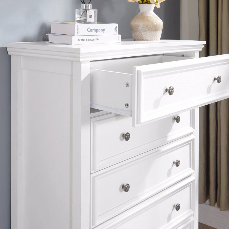 Armoire de rangement moderne à 5 tiroirs - Commode haute pour commode de chambre à coucher