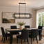 Industrial 6-Light Geometric Linear Pendant Light, Metal Chandelier For Kitchen Island And Dining Room