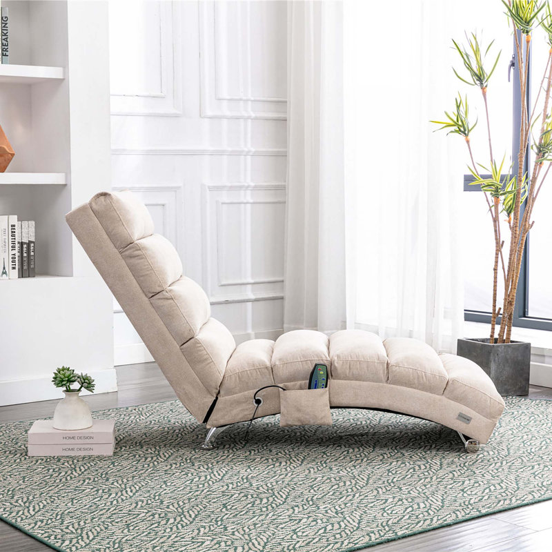 Chaise longue en lin, Beige