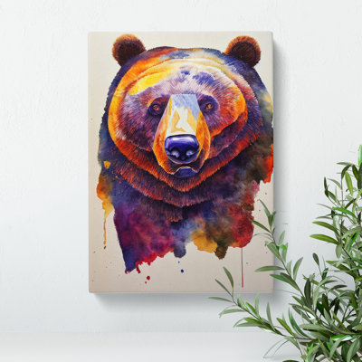 Bear Watercolour No.2 - Wrapped Canvas