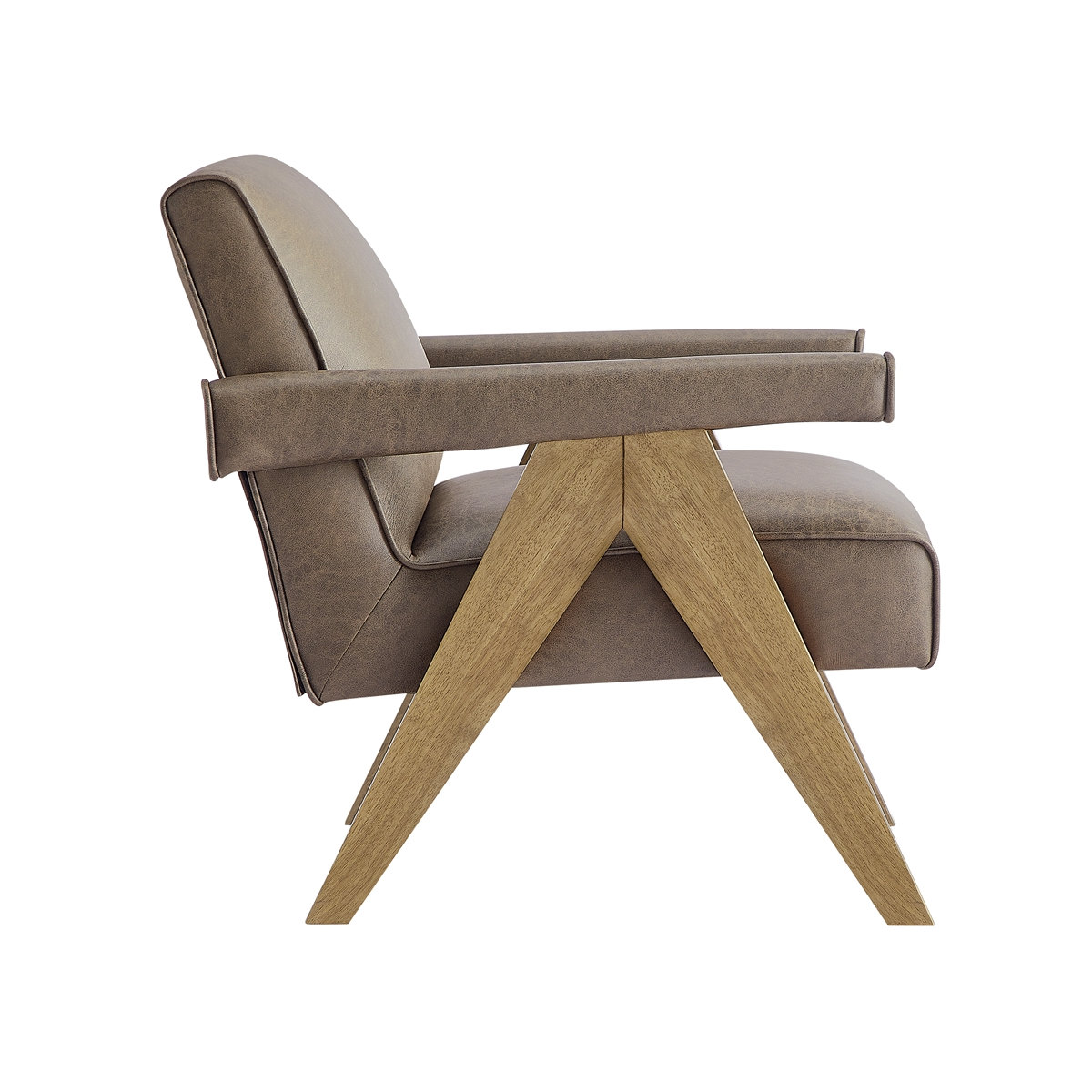 Vegan Leather Side Chair, Earth Vegan Leather