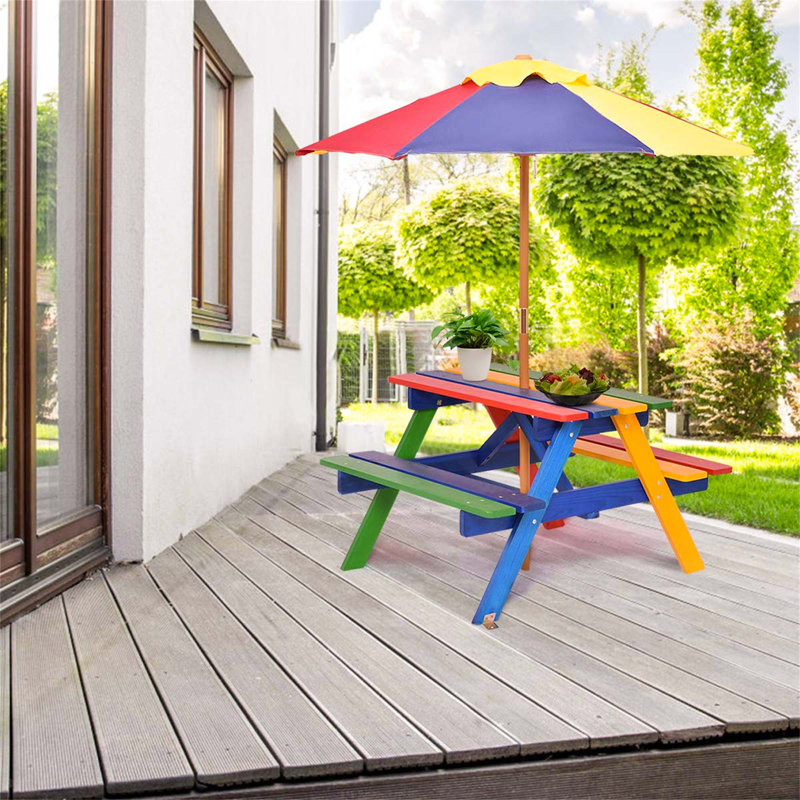 Padilla Kids 2 Piece Rectangular Outdoor Table Or Chair and Chair Set