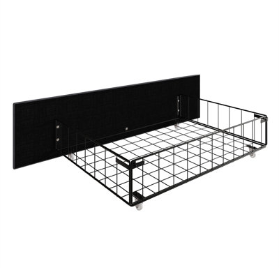 Metal Platform Bed with Storage Drawers In Velvet