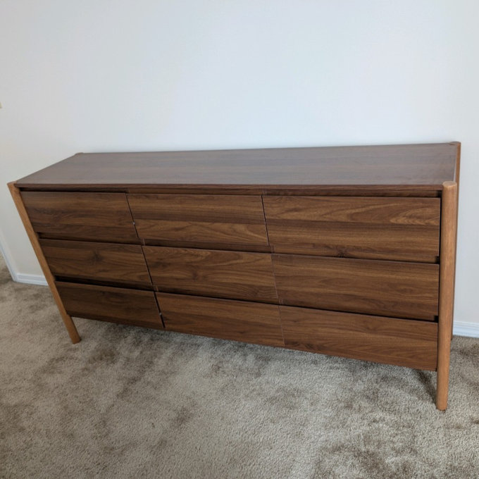 63" W 9 Drawer Dresser, Wood Chest Of Drawers For Bedroom, Living Room，Walnut - Brown