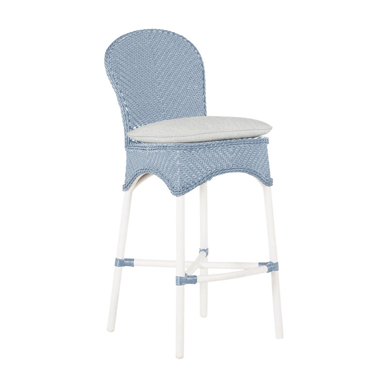 Tabouret Savoy - Naturel et blanc, Trépointe, Naturel / Blanc, Bali perle