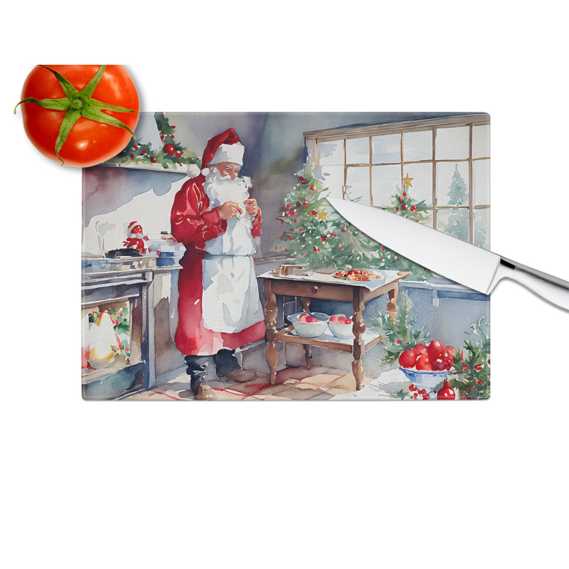 Biscuits avec grande planche à découper en verre Père Noël