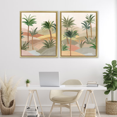 Ensemble de cadres flottants 2 pièces Exotic Desert Oasis, design par Ian C.