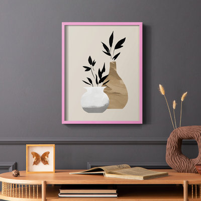 Simple Bud Vases I Framed Print - Solid Wood