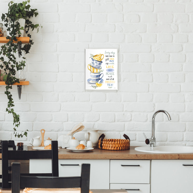 Remplissez votre tasse de thé, plaque murale par Elizabeth Tyndall