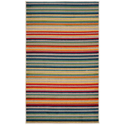 Kamari Performance Striped Indoor/Outdoor Area Rug