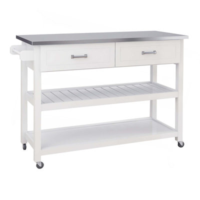Stainless Steel Table Top Kicthen Cart With Two Drawers
