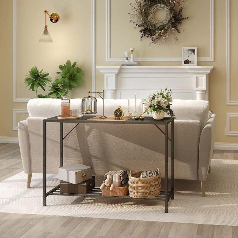 Console Table, 41.7" Industrial Entryway Table With Sh...