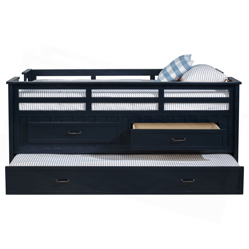 Lit simple capitaine avec lit gigogne Starboard, Navy Blue