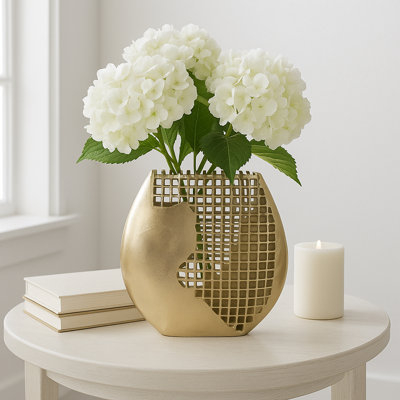 Vase décoratif moderne en aluminium et métal moderne pour la maison et le bureau