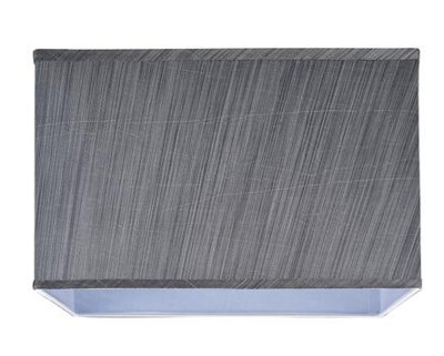 Abat-jour rectangulaire en tissu synthétique H 10 "(araignée) en gris / noir