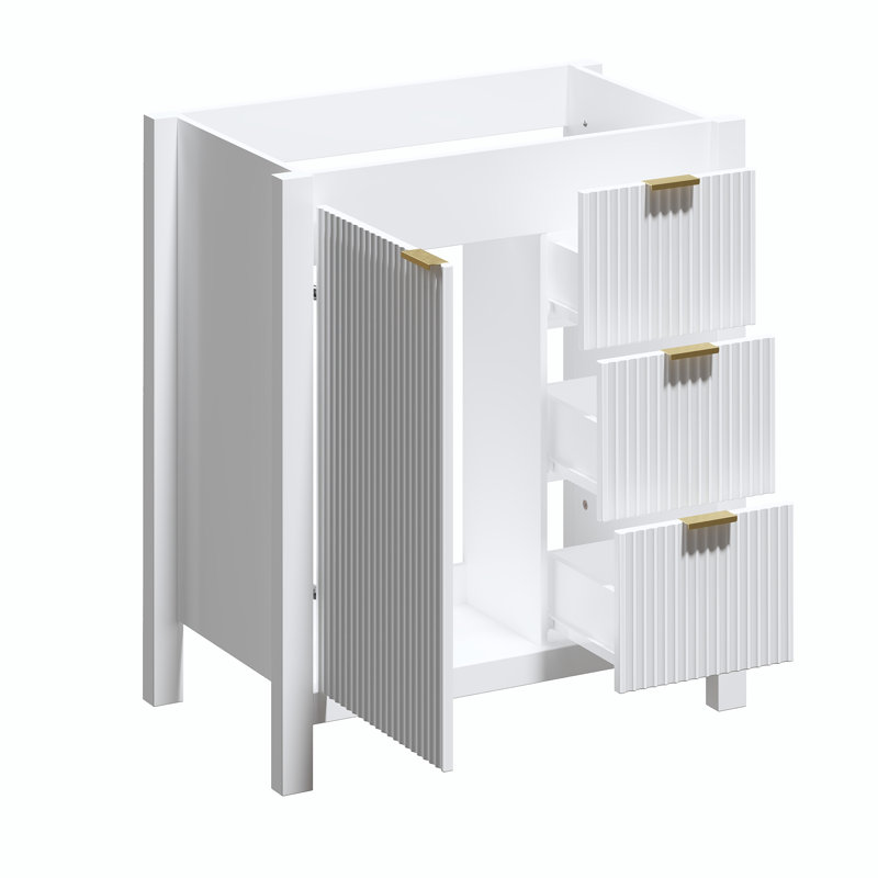 Base de meuble-lavabo simple 30 po seulement, Blanc