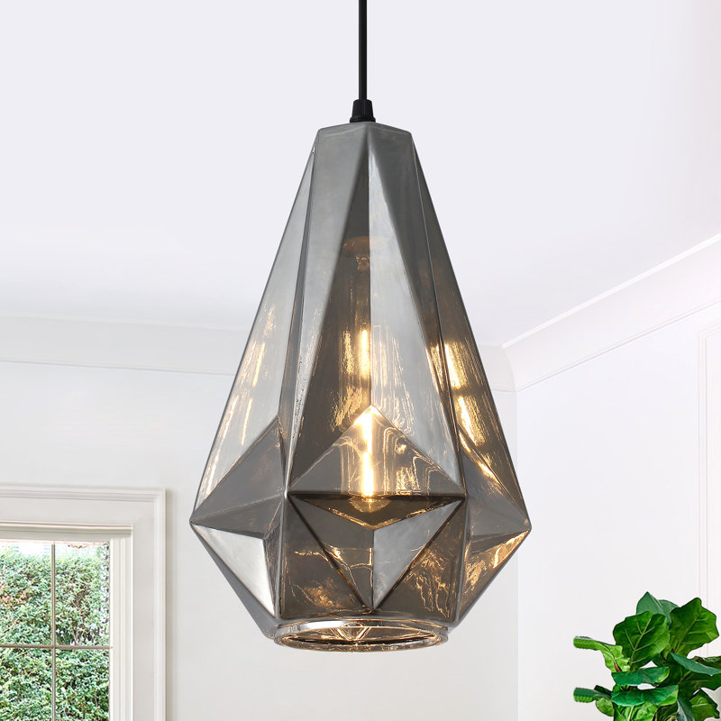 Luminaire suspendu géométrique moderne à 1 lumière pour salle à manger, cuisine, vestibule, couloir, chambre à coucher, café