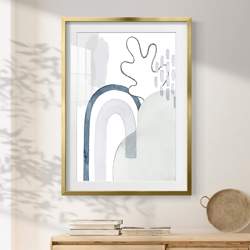 Léger et minimaliste - impression encadrée, Doré, H 28,5 po x l 20,5 po
