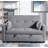 Rainell 55.12'' Linen Square Arm-2075287664