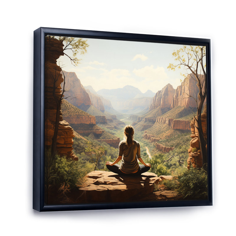 «Yoga In Nature», reproduction d'art sur toile, Noir, noir, noir, noir, H 16 po x l 16 po x P 1 po