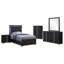 Ensemble de chambre à coucher simple 5 pièces Black-1492996961