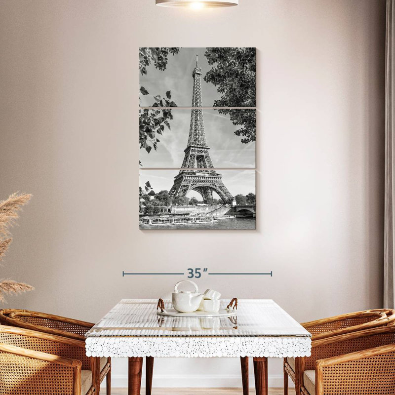 Lilie, Tour Eiffel et la seine, H 45 po x l 28 po