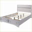Lit double avec panneau de rangement pleine grandeur contemporain et tête de lit avec tiroirs de pied de lit - Mobilier de chambre à coucher-1346718765