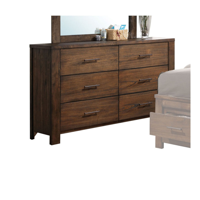 Double commode 6 tiroirs Lars, Noyer